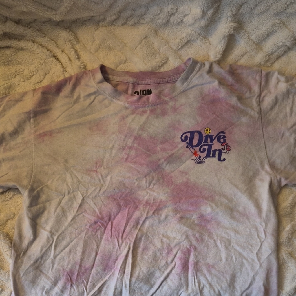 Stylish Tie-Dye Tee - Pink and Purple